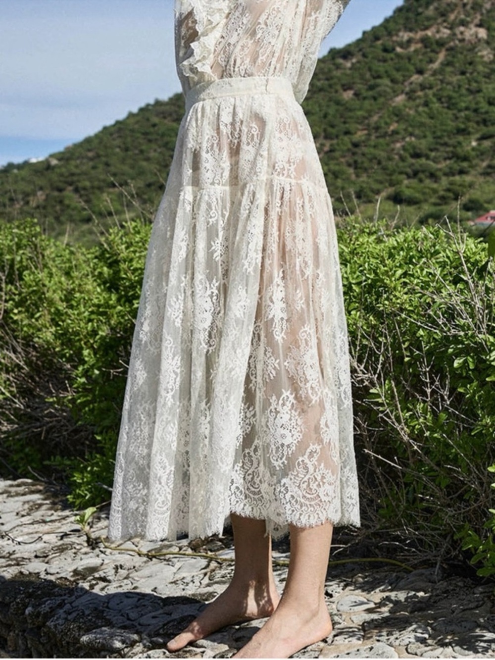 Doen Sebastiane Skirt in Sea Salt Lace nWOT - Picture 2 of 7
